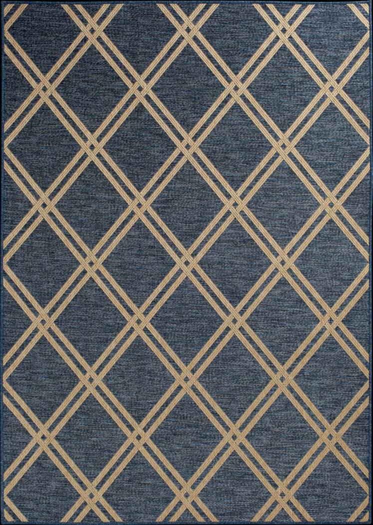 Eristy Blue 6'7 x 9'6 Indoor/Outdoor Rug - Thumbnail - Image 1