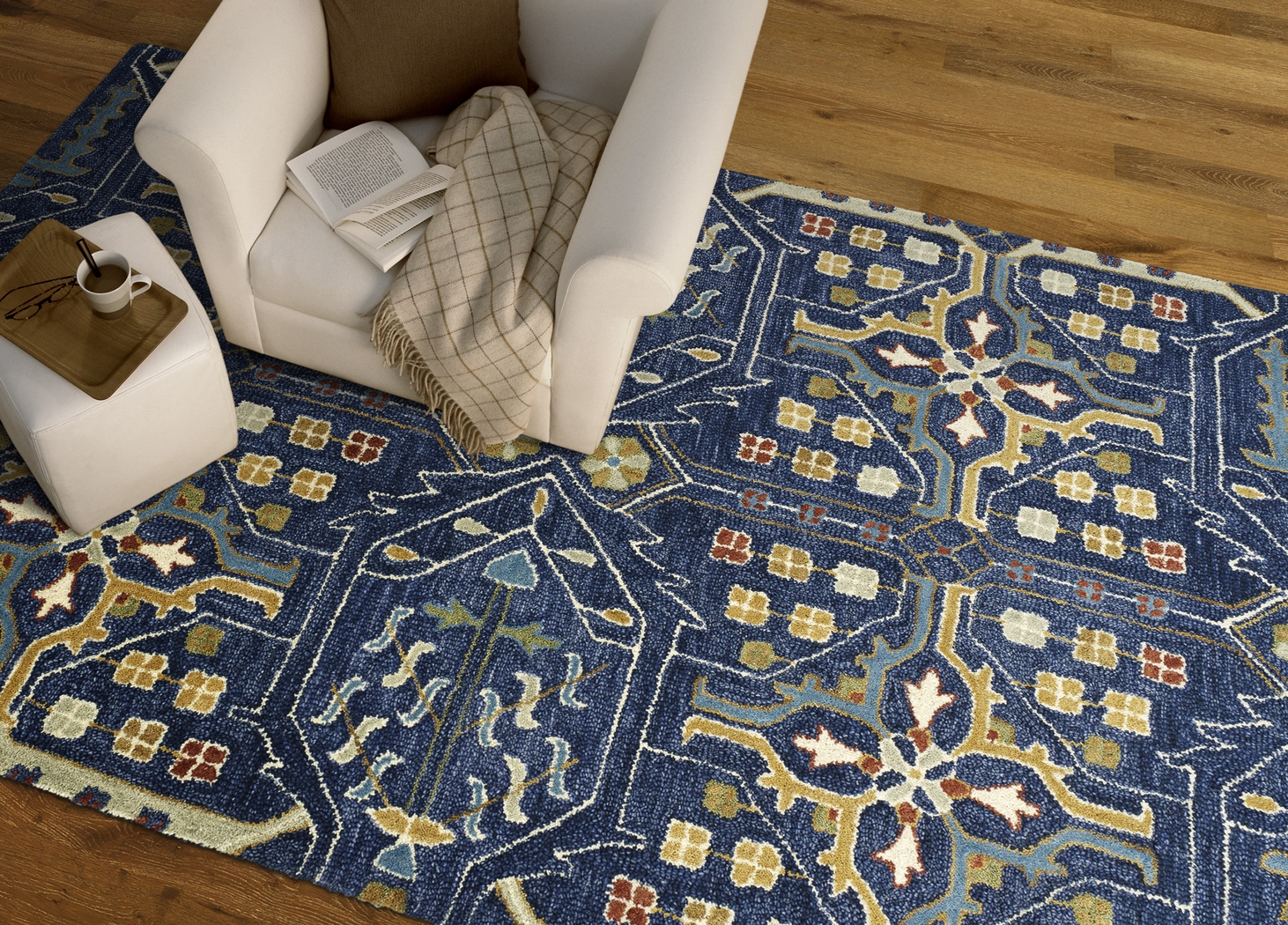 Erkas Navy 5' x 7'6 Rug - Thumbnail - Image 2
