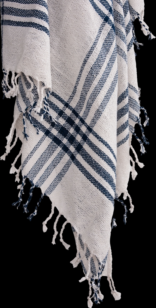 Erlend Navy Indoor/Outdoor Throw Blanket - Thumbnail - Image 2