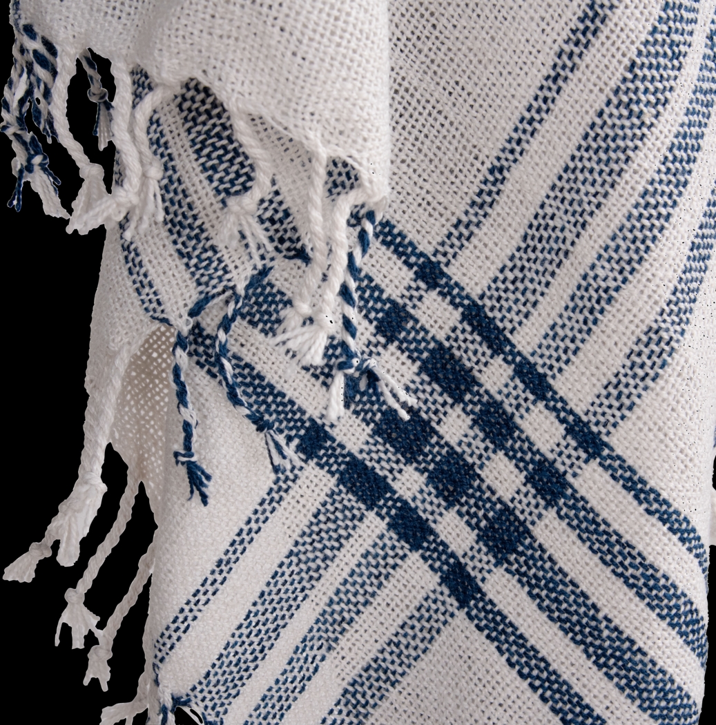 Erlend Navy Indoor/Outdoor Throw Blanket - Thumbnail - Image 3