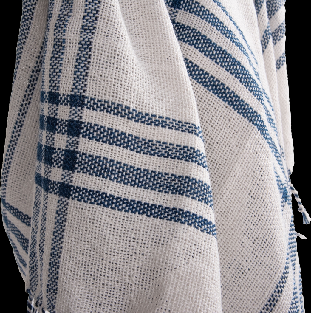 Erlend Navy Indoor/Outdoor Throw Blanket - Thumbnail - Image 4