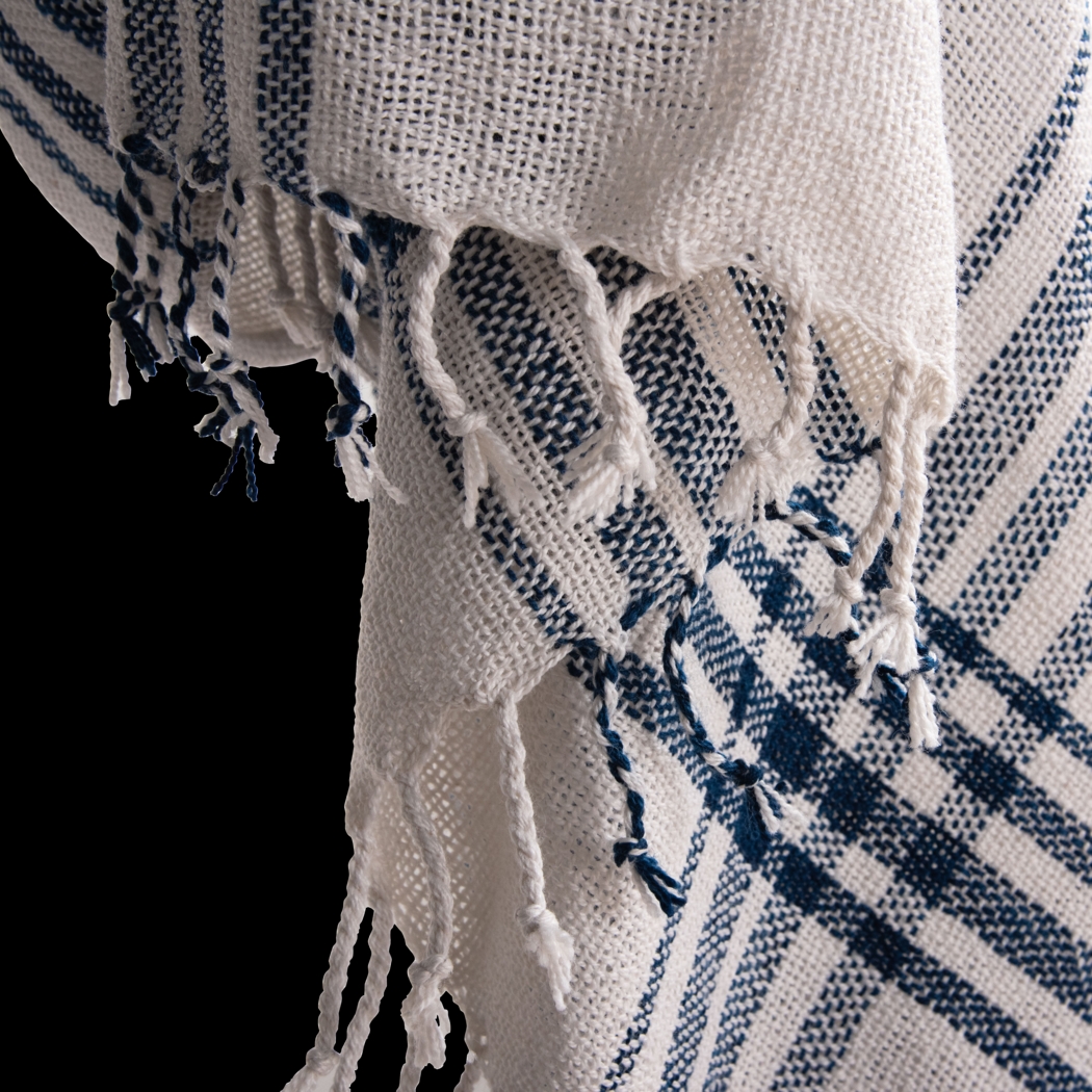 Erlend Navy Indoor/Outdoor Throw Blanket - Thumbnail - Image 5