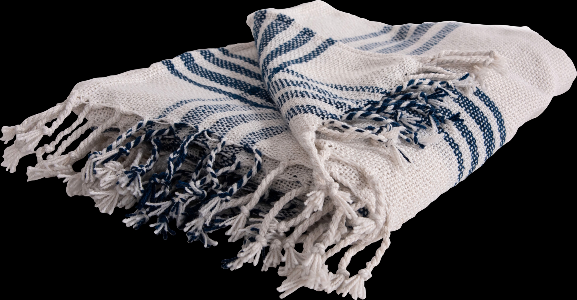 Erlend Navy Indoor/Outdoor Throw Blanket - Thumbnail - Image 1