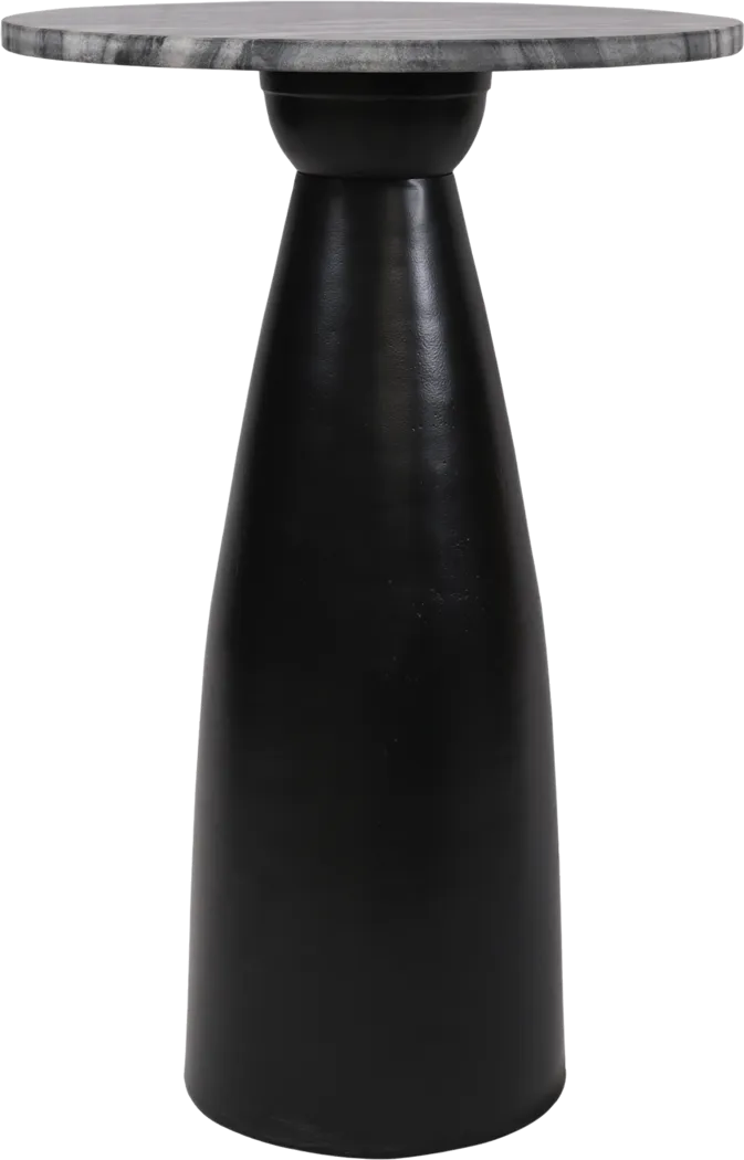 Erudite Black Accent Table with Black Marble Top - Thumbnail - Image 3