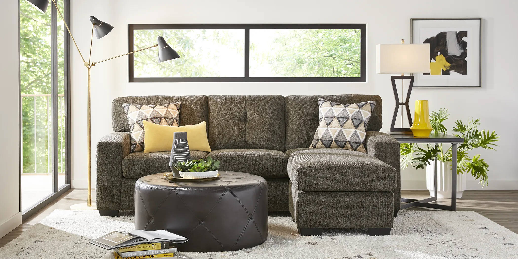 Erwood Charcoal Sofa Chaise - Thumbnail - Image 2