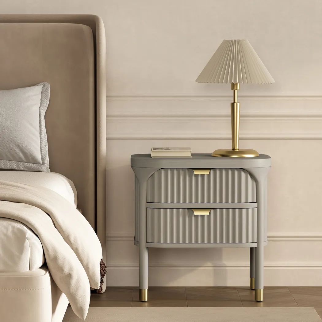 Erziv Gray Nightstand - Thumbnail - Image 2