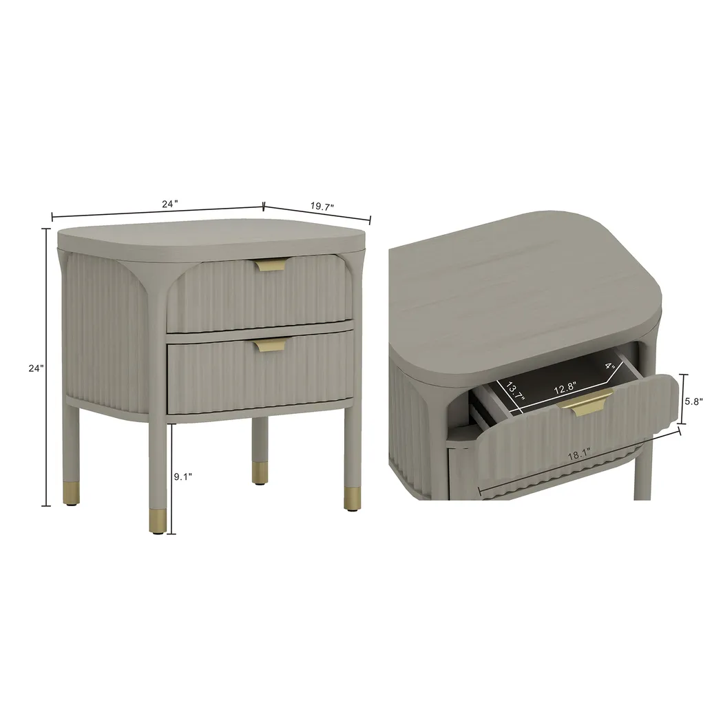 Erziv Gray Nightstand - Thumbnail - Image 6