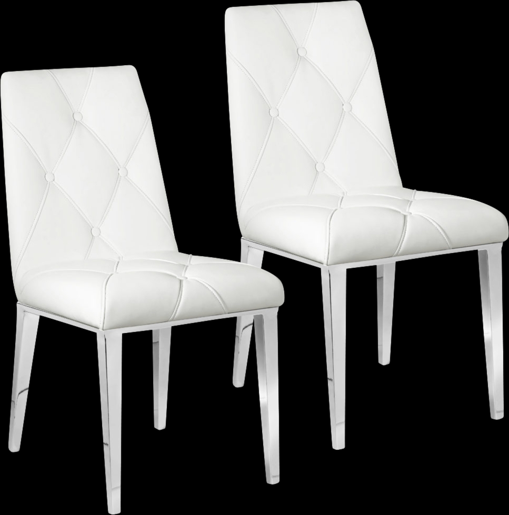 Escolta White Side Chair, Set of 2 - Thumbnail - Image 1
