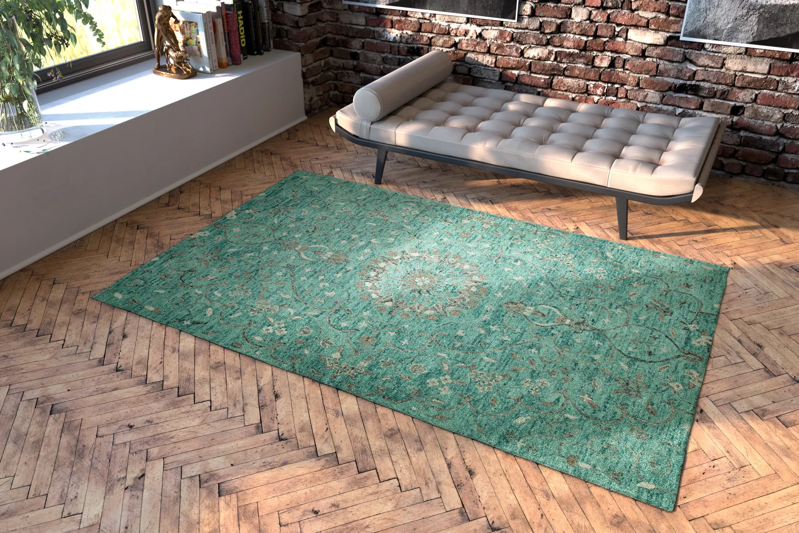 Esiyae Turquoise 5' x 7'9 Rug - Thumbnail - Image 3