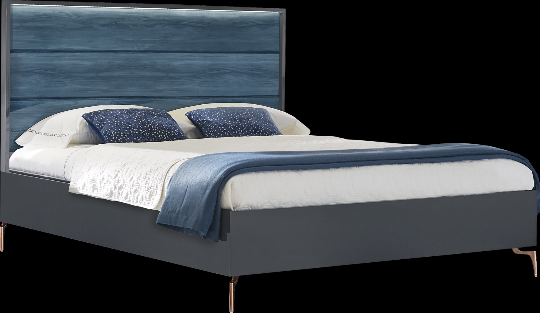 Esmedira Blue 5 Pc Queen Panel Bedroom - Thumbnail - Image 2