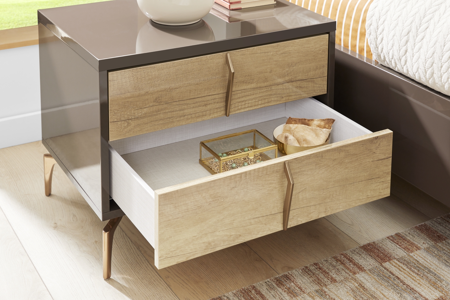 Esmedira Brown Nightstand - Thumbnail - Image 3