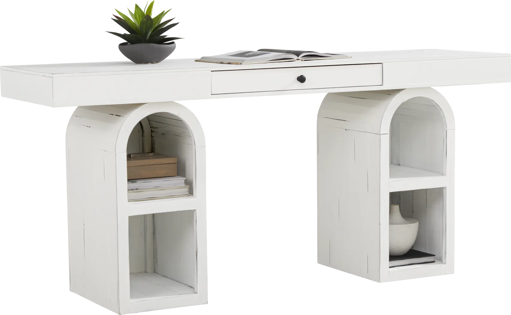 Esmerelda White Arch Writing Desk - Thumbnail - Image 2