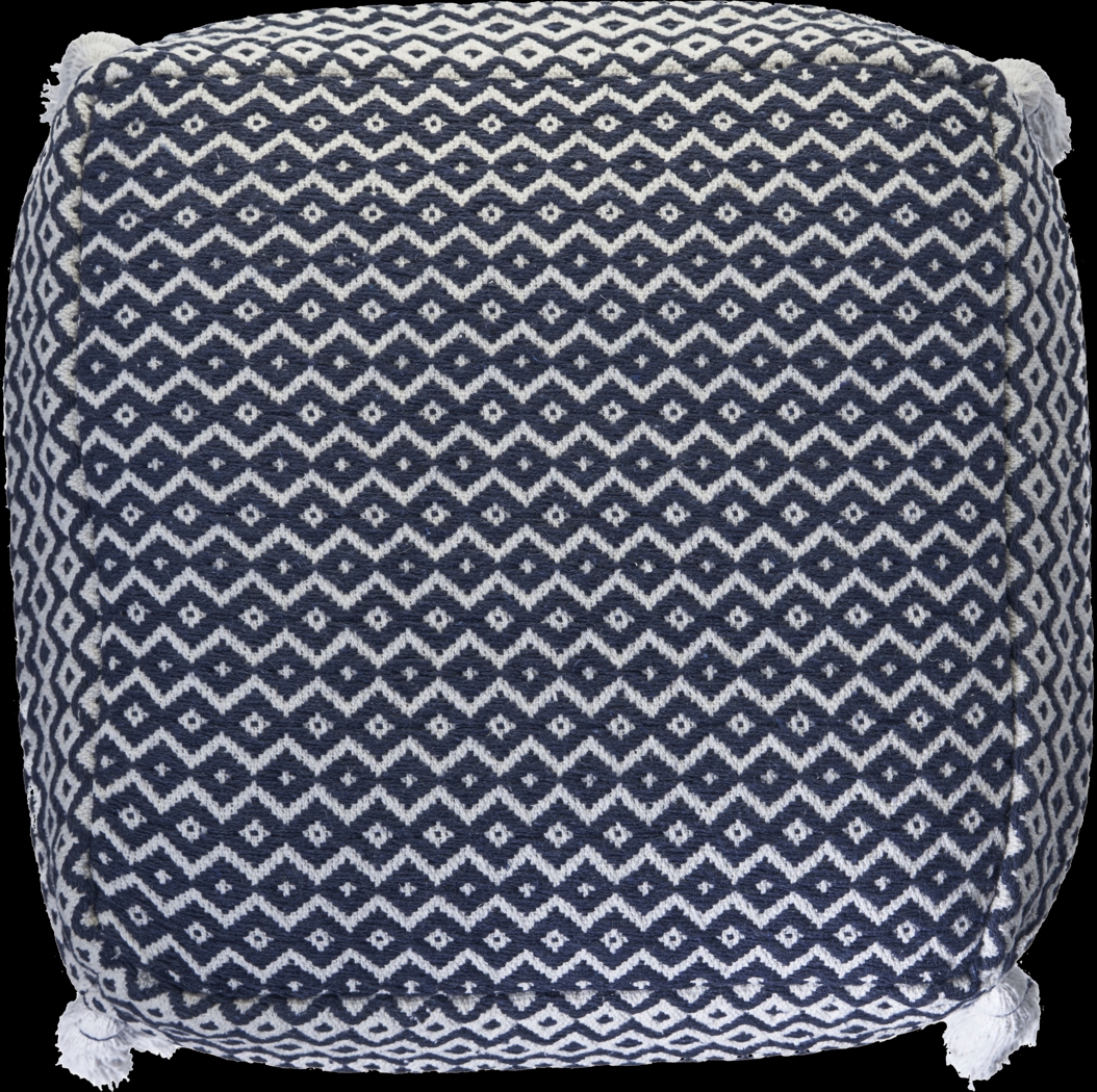 Esrinna Navy/Ivory Pouf - Thumbnail - Image 6