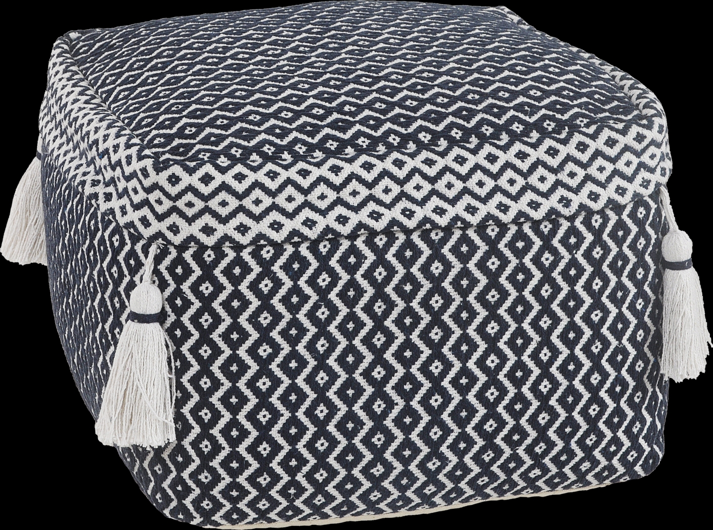 Esrinna Navy/Ivory Pouf - Thumbnail - Image 1