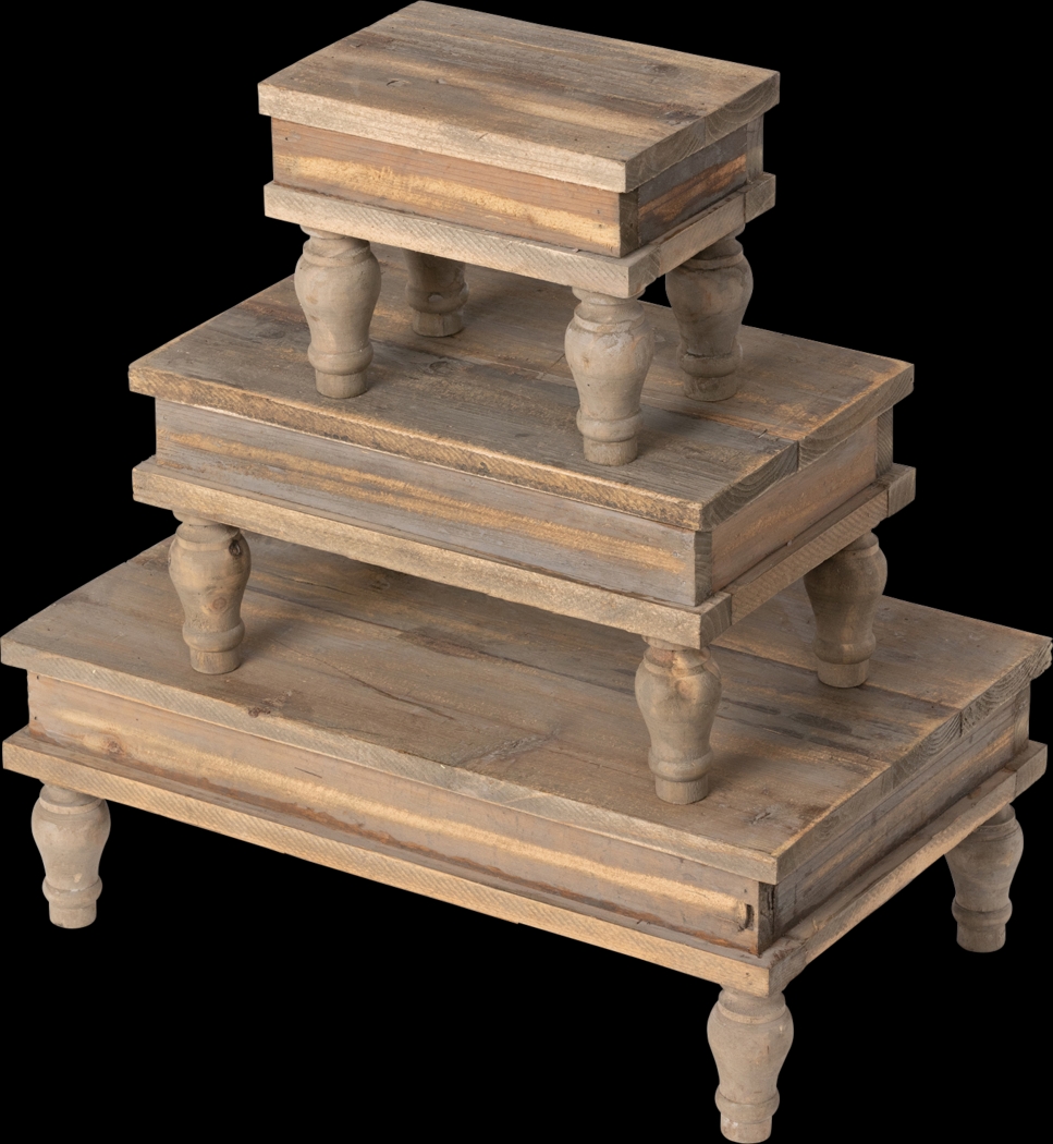 Essenprise Brown Table Top Riser, Set of 3 - Thumbnail - Image 3