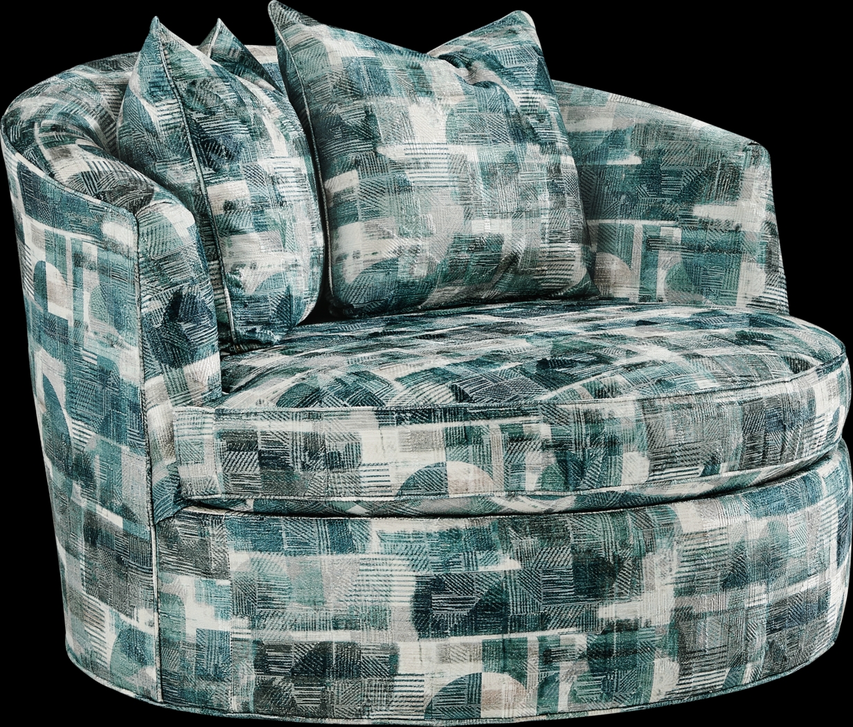 Essex Lane Blue Swivel Chair - Thumbnail - Image 1