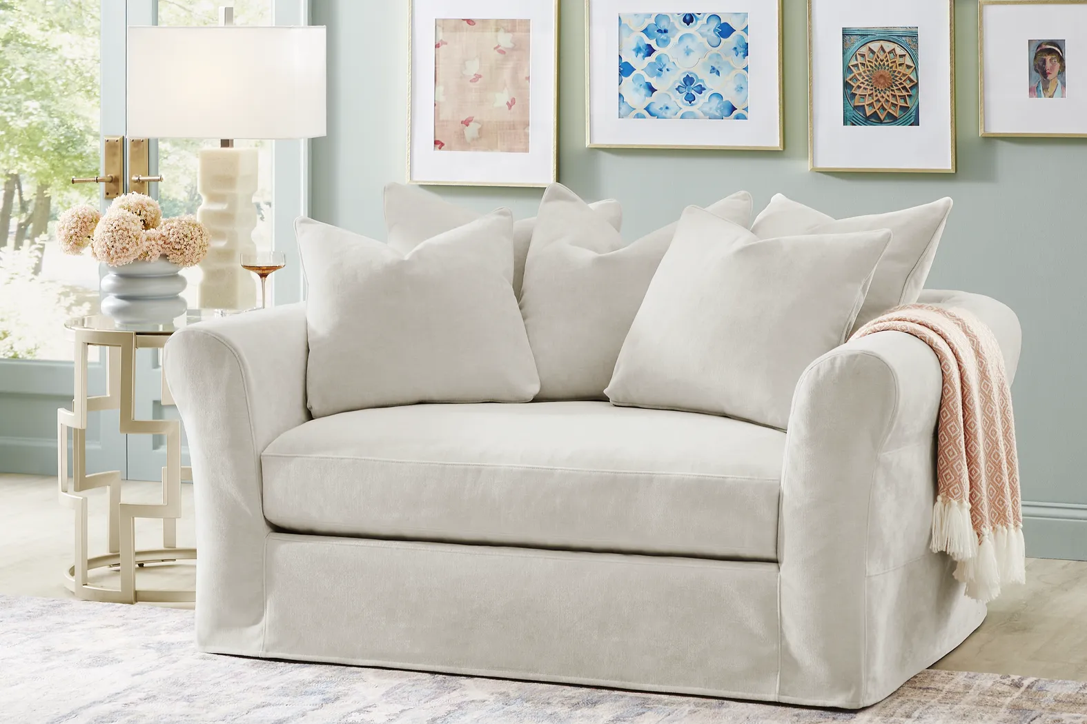 Essex Lane Ivory Slipcover Chair - Thumbnail - Image 4