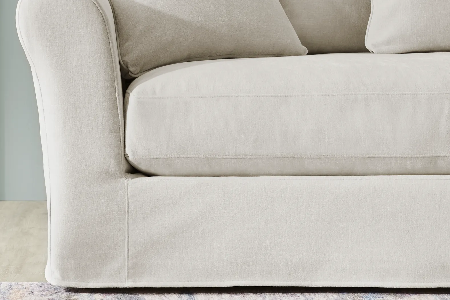 Essex Lane Ivory Slipcover Apartment Sleeper Sofa - Thumbnail - Image 3