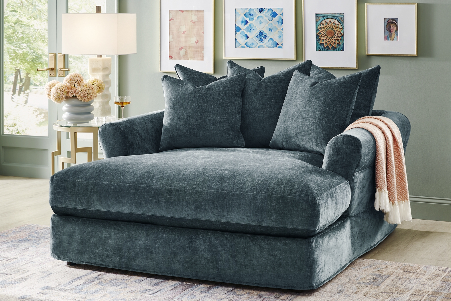 Essex Lane Lagoon Slipcover Chaise - Thumbnail - Image 3