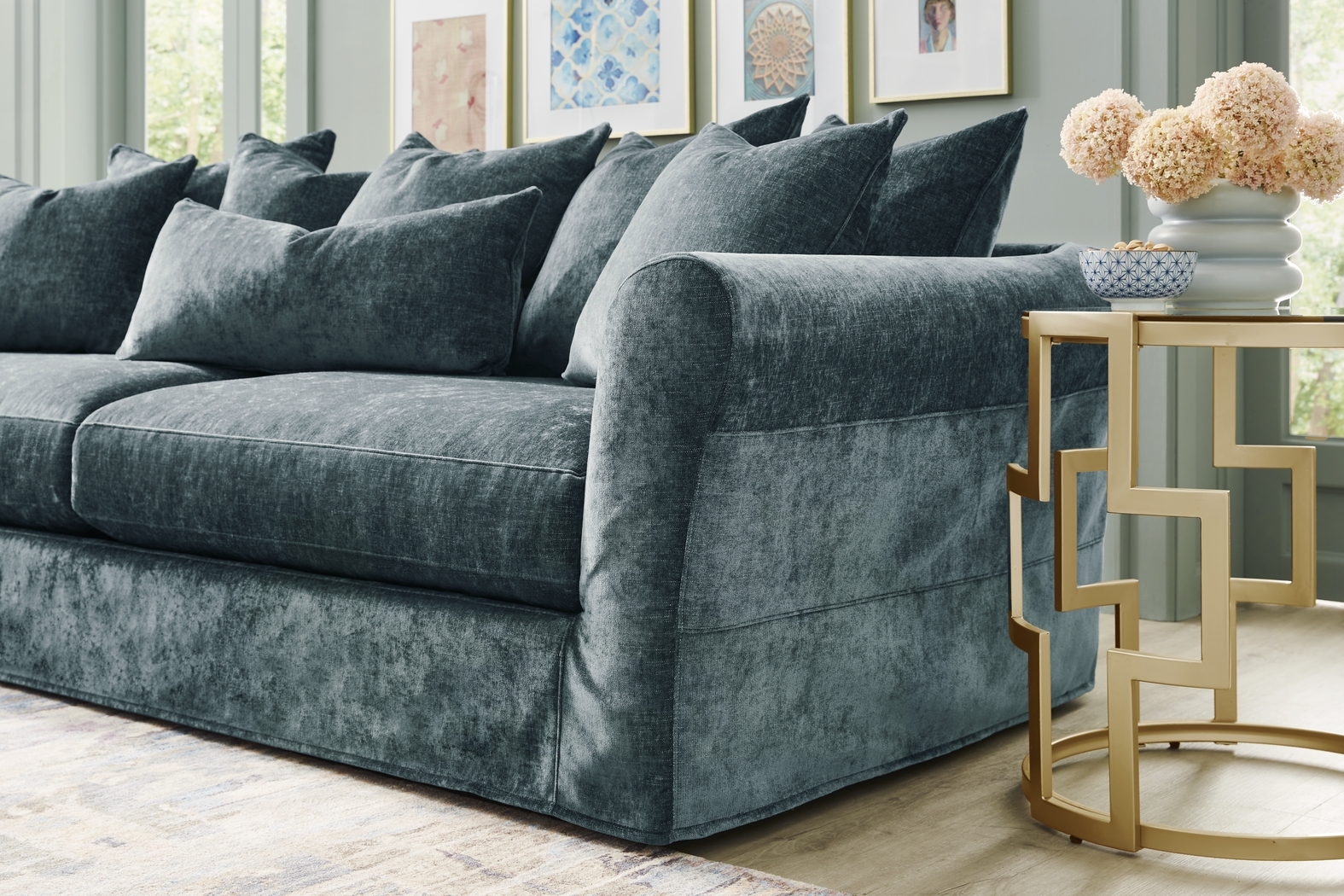 Essex Lane Lagoon Slipcover Sofa - Thumbnail - Image 3