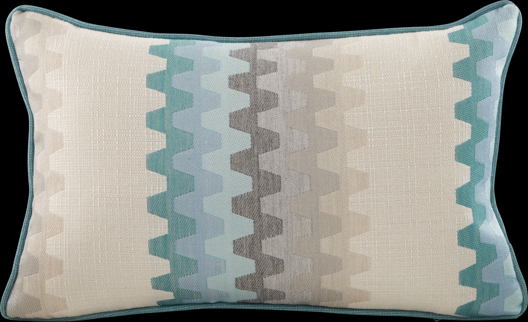 Accordian Geo Turquoise Indoor/Outdoor Accent Pillow - Thumbnail - Image 1