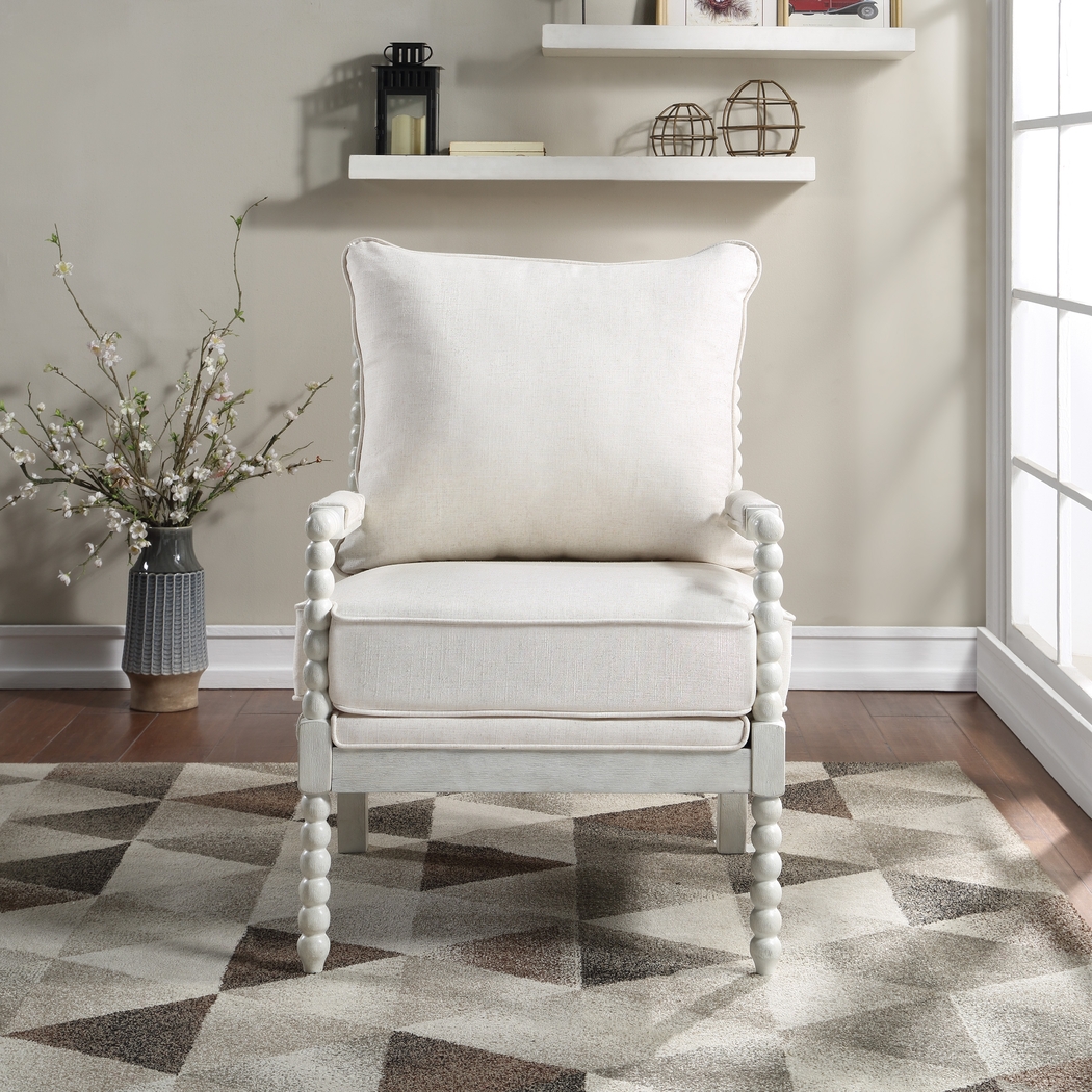 Etchern Cream Accent Chair - Thumbnail - Image 3