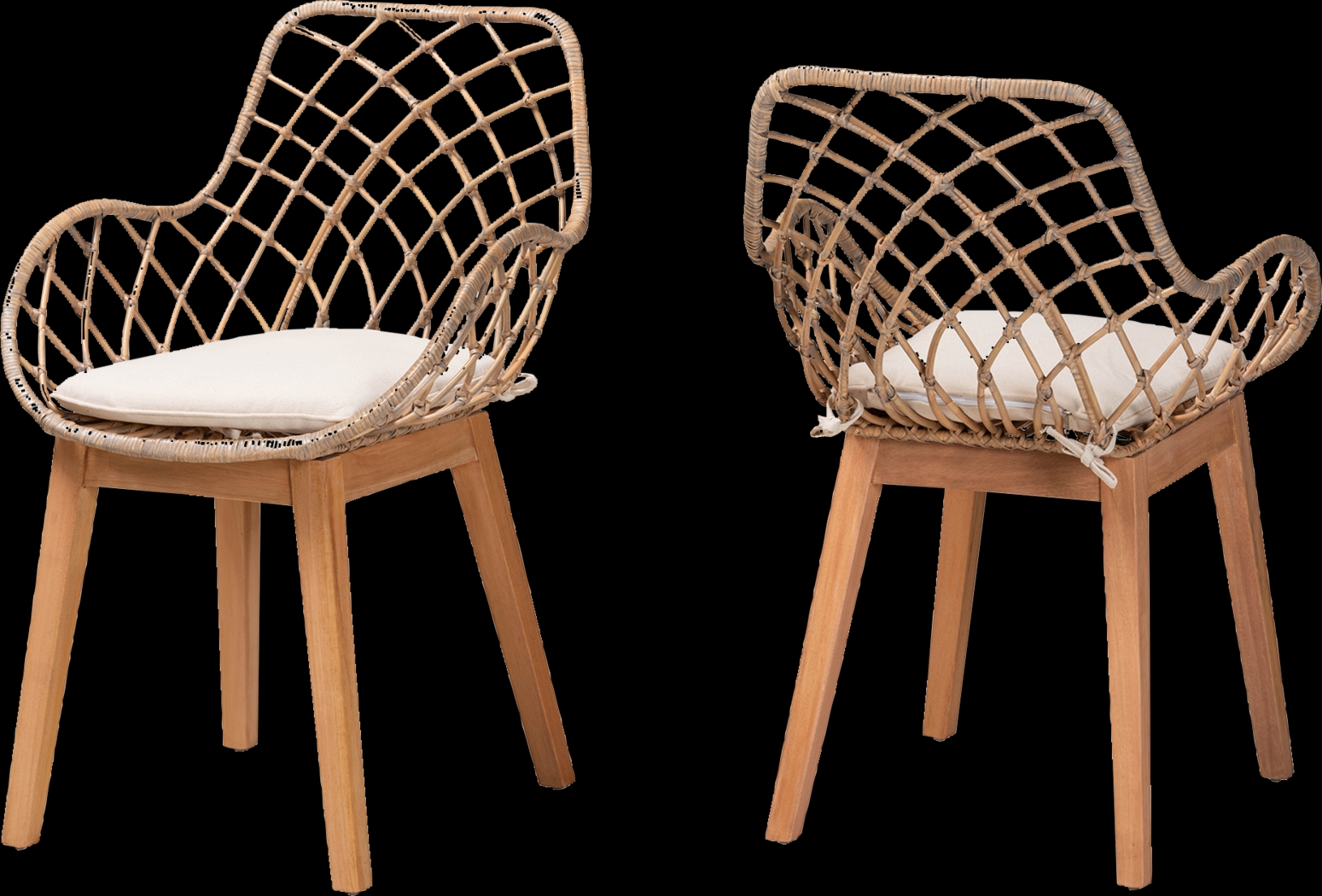 Ethacal Natural Arm Chair, Set of 2 - Thumbnail - Image 1