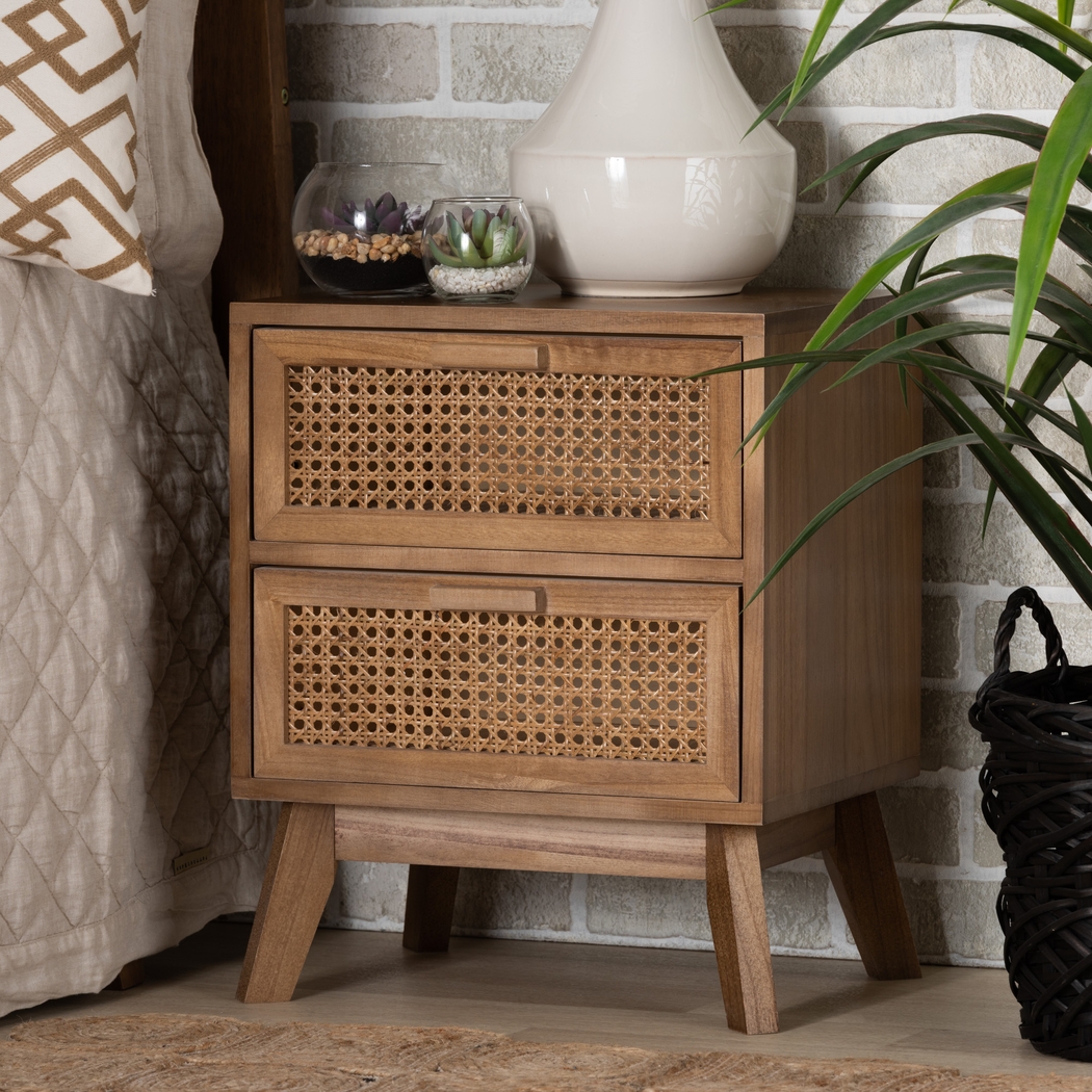 Ethelwyn Brown 2 Drawer Nightstand - Thumbnail - Image 3