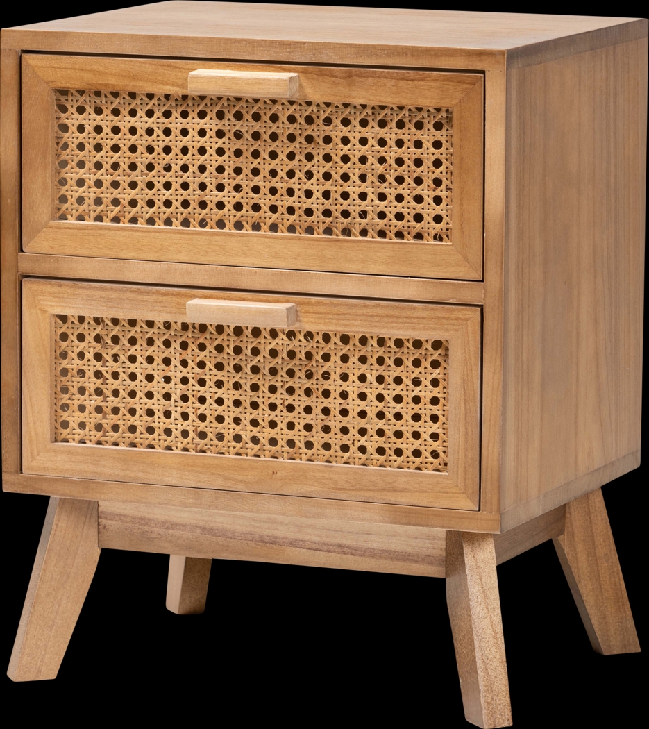 Ethelwyn Brown 2 Drawer Nightstand - Thumbnail - Image 1