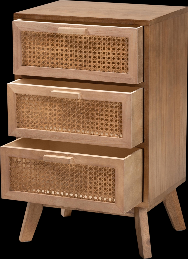 Ethelwyn Brown 3 Drawer Nightstand - Thumbnail - Image 4