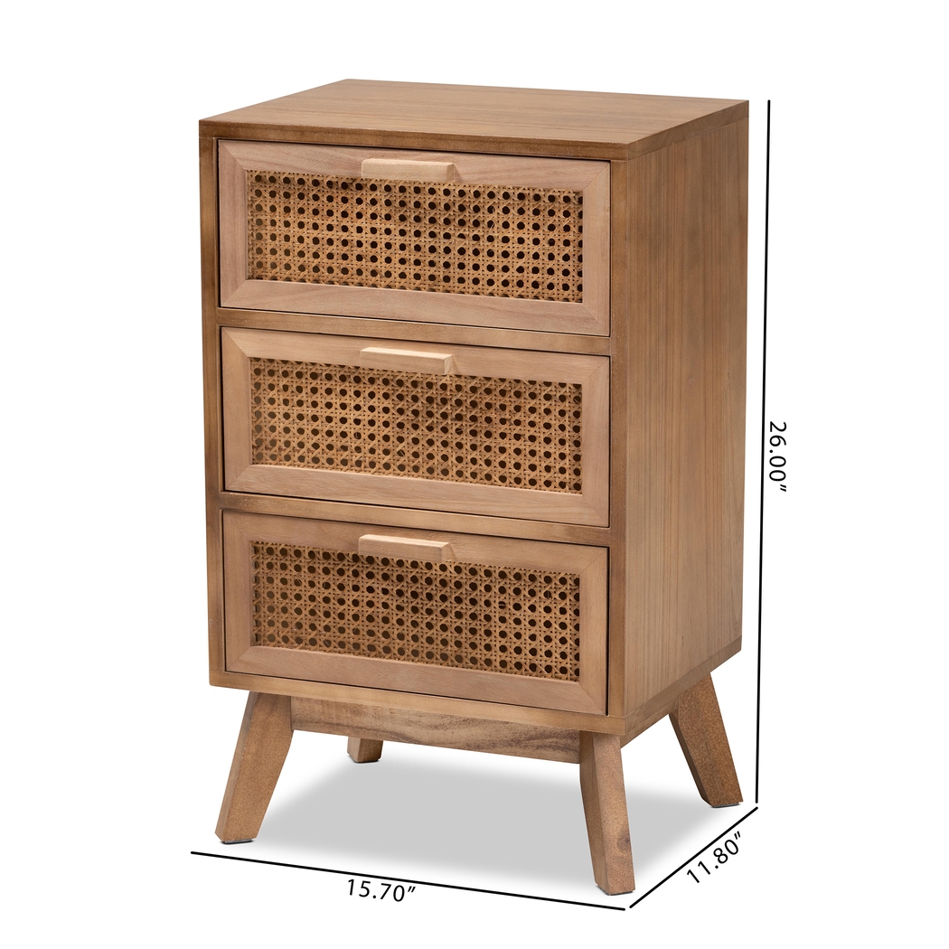 Ethelwyn Brown 3 Drawer Nightstand - Thumbnail - Image 10