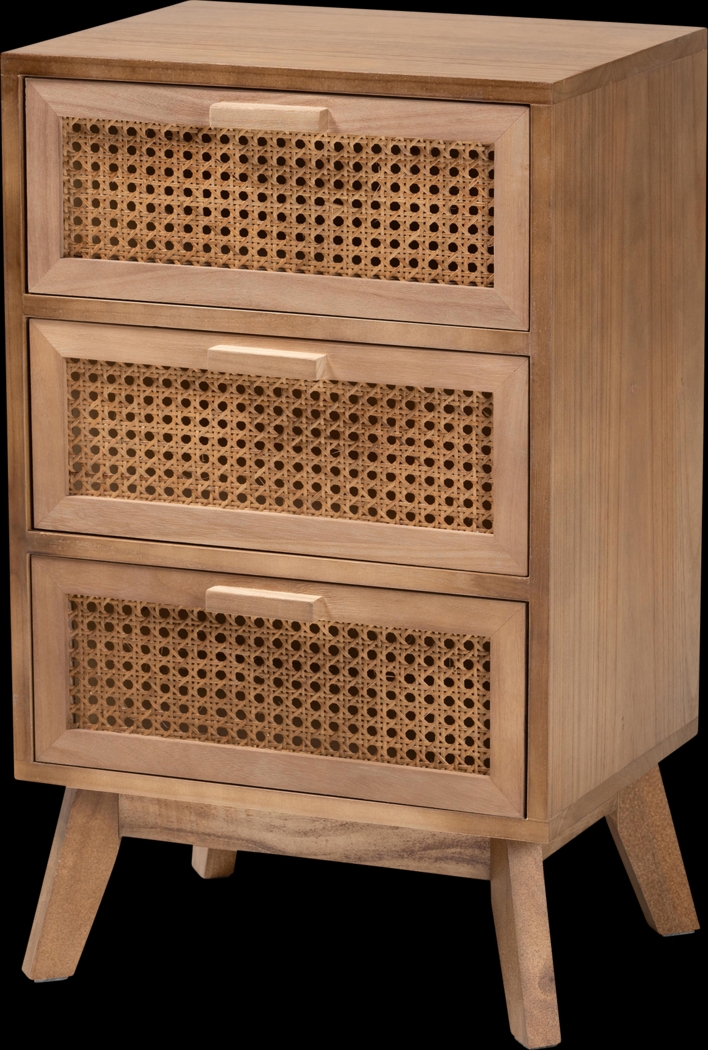 Ethelwyn Brown 3 Drawer Nightstand - Thumbnail - Image 1