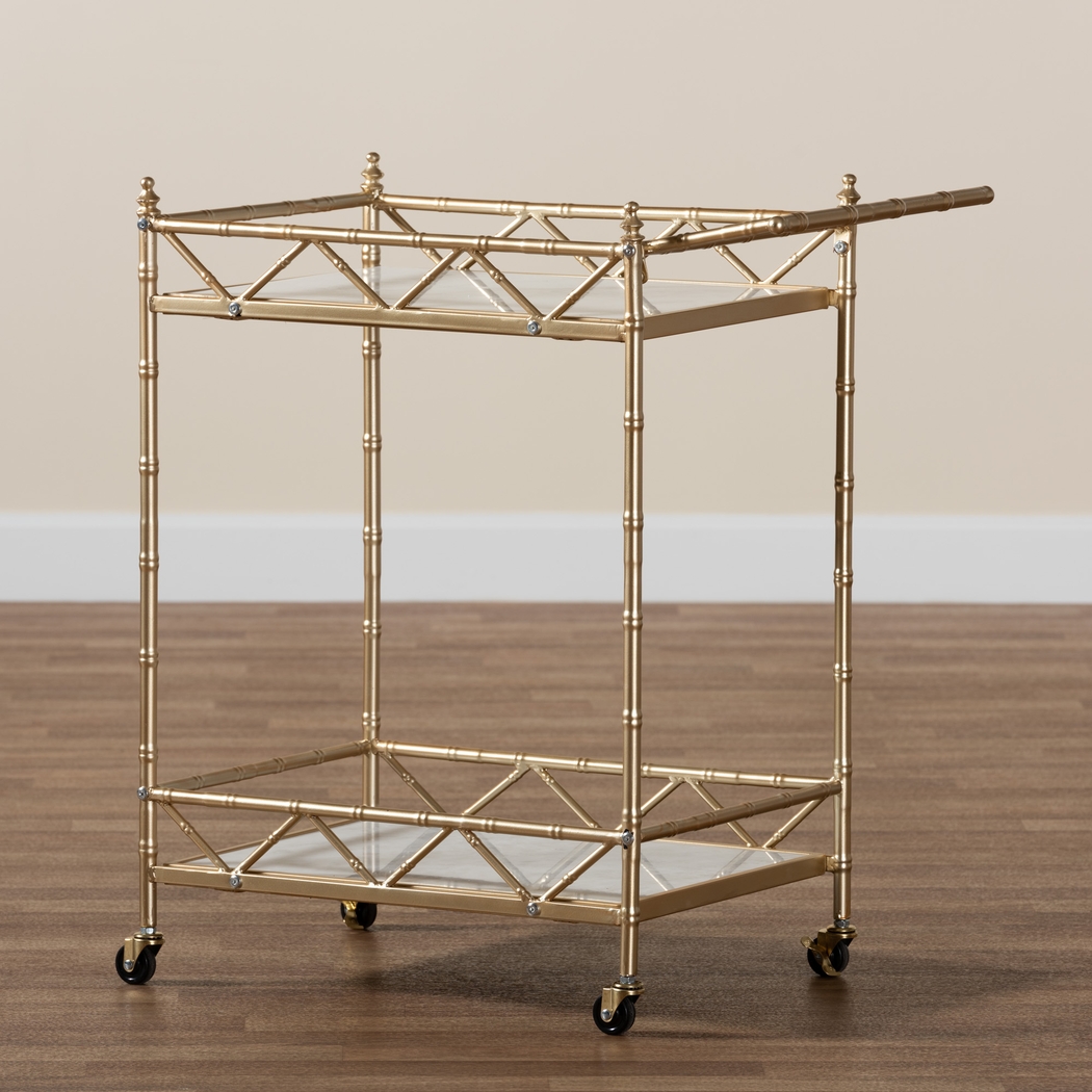 Ethelyn Gold Bar Cart - Thumbnail - Image 2