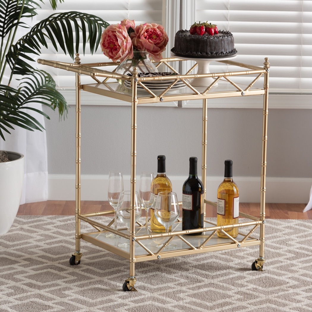 Ethelyn Gold Bar Cart - Thumbnail - Image 3