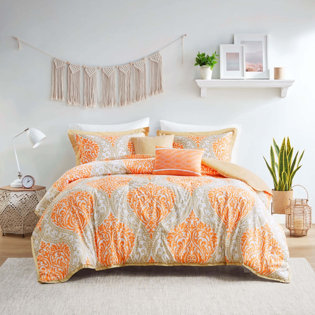 Ette Orange King Comforter Set - Thumbnail - Image 2