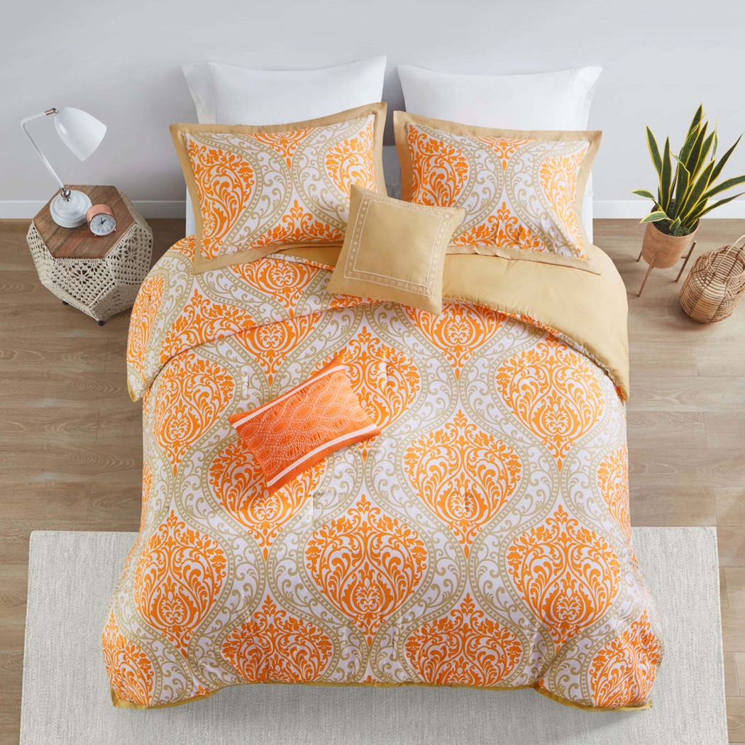Ette Orange King Comforter Set - Thumbnail - Image 4