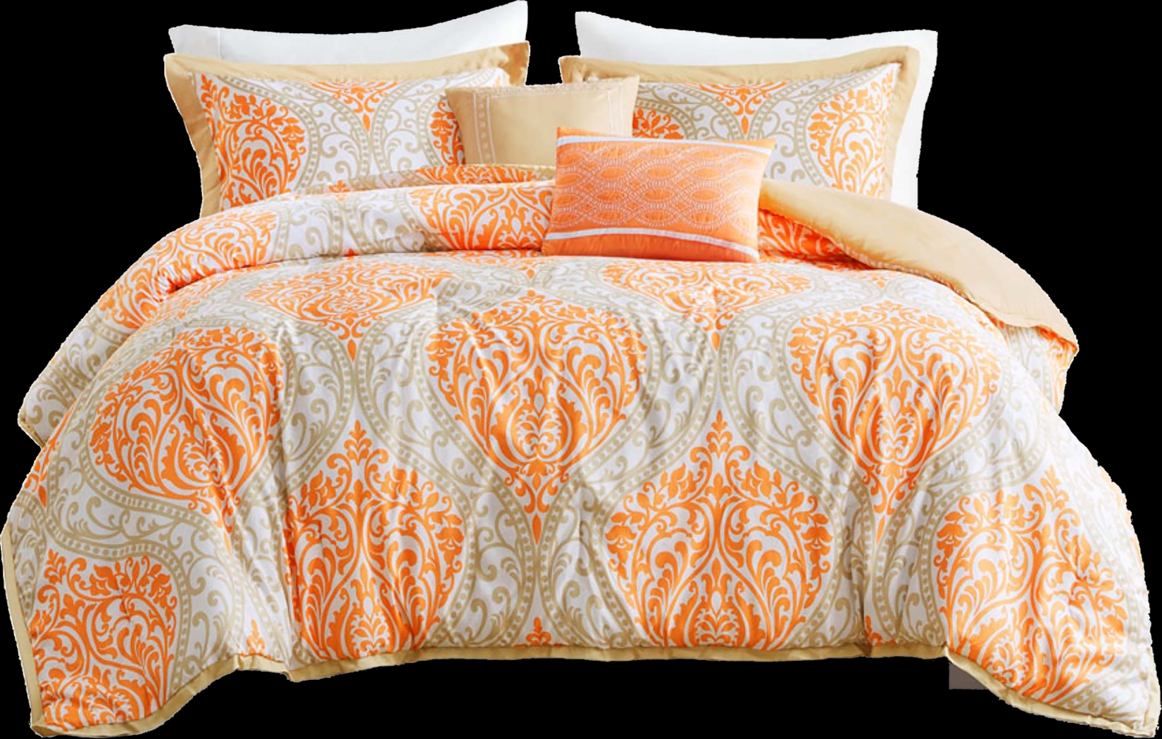 Ette Orange King Comforter Set - Thumbnail - Image 1