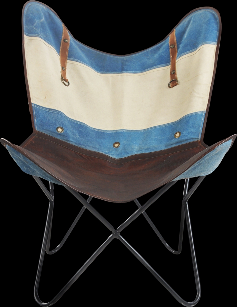 Eucali Blue/Cream Accent Chair - Thumbnail - Image 1