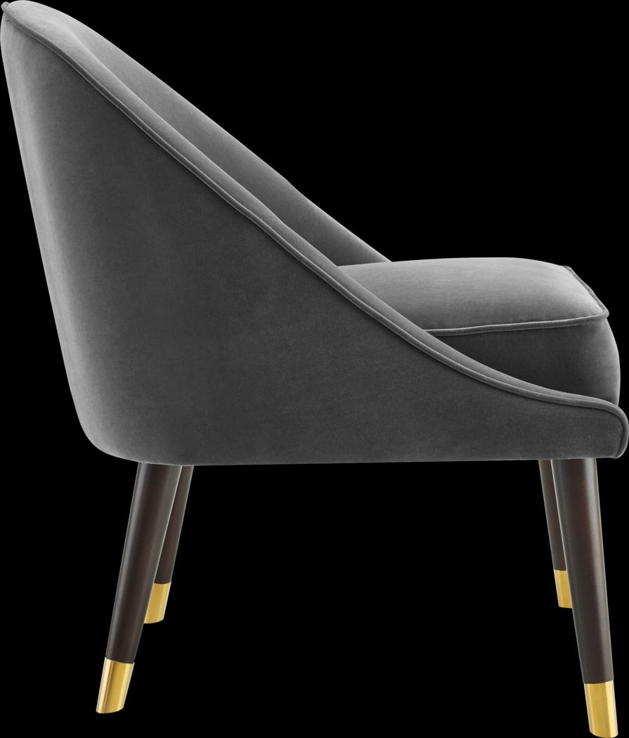 Evadean Charcoal Gray Accent Chair - Thumbnail - Image 4