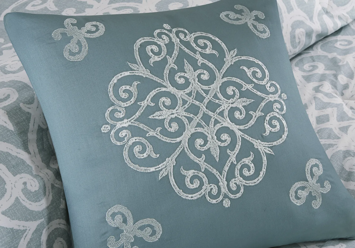 Evaline Aqua 5 Pc King Comforter Set - Thumbnail - Image 3