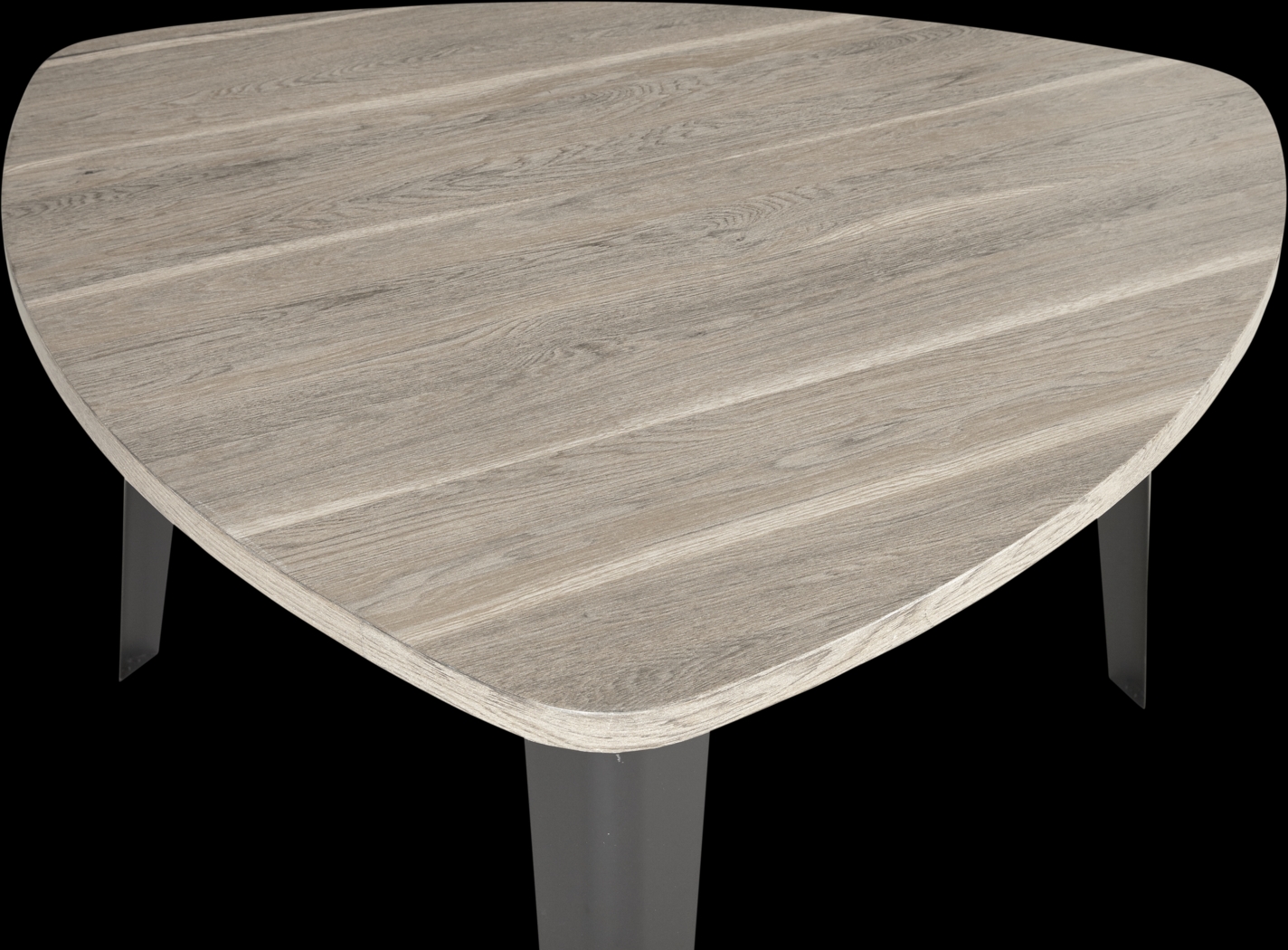 Evander Gray Triangle Dining Table - Thumbnail - Image 2