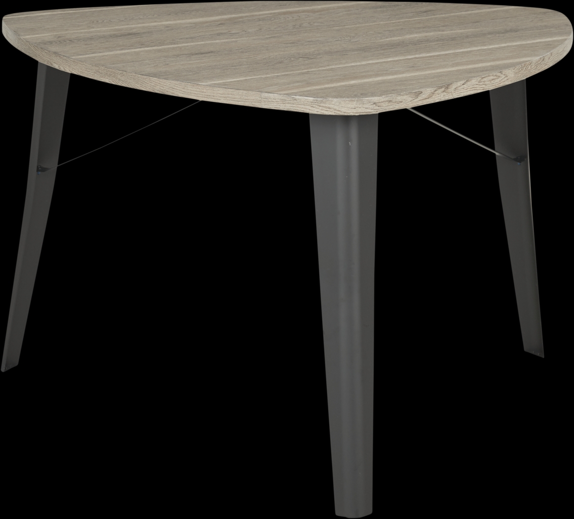 Evander Gray Triangle Dining Table - Thumbnail - Image 1