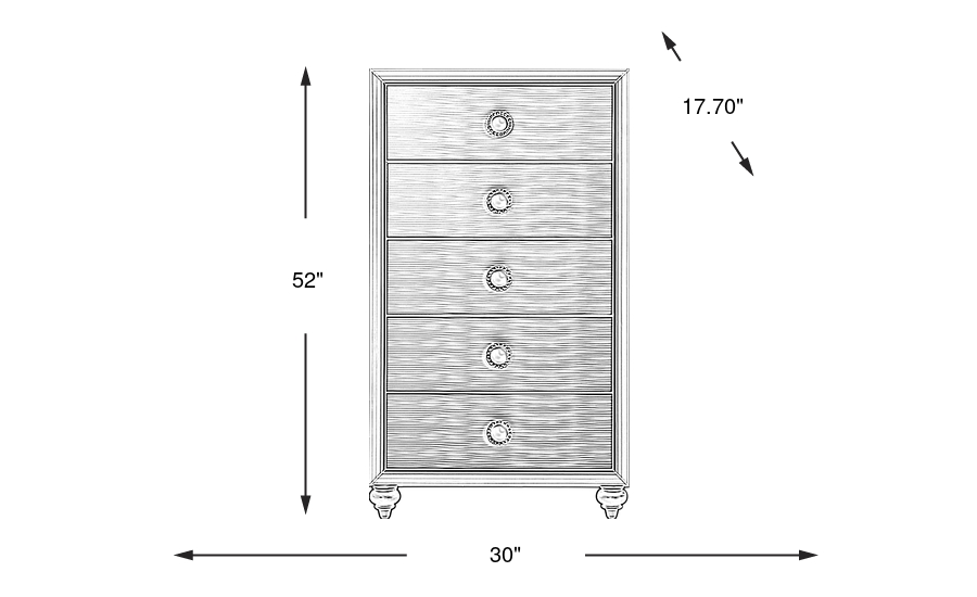 Dimension Image. Please refer to the Dimension Tab on this page for dimension details.