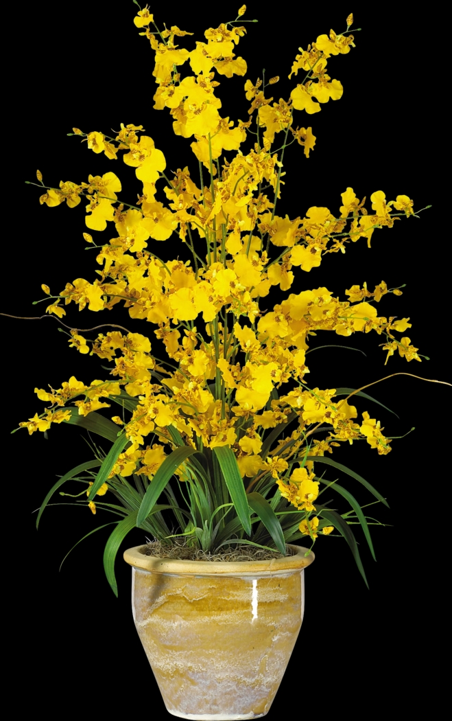 Evannie Yellow Orchid Silk Floral - Thumbnail - Image 1