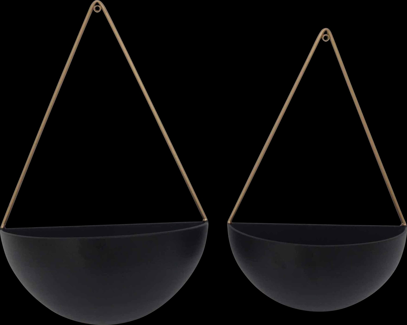 Evarts Black Wall Planter, Set of 2 - Thumbnail - Image 1