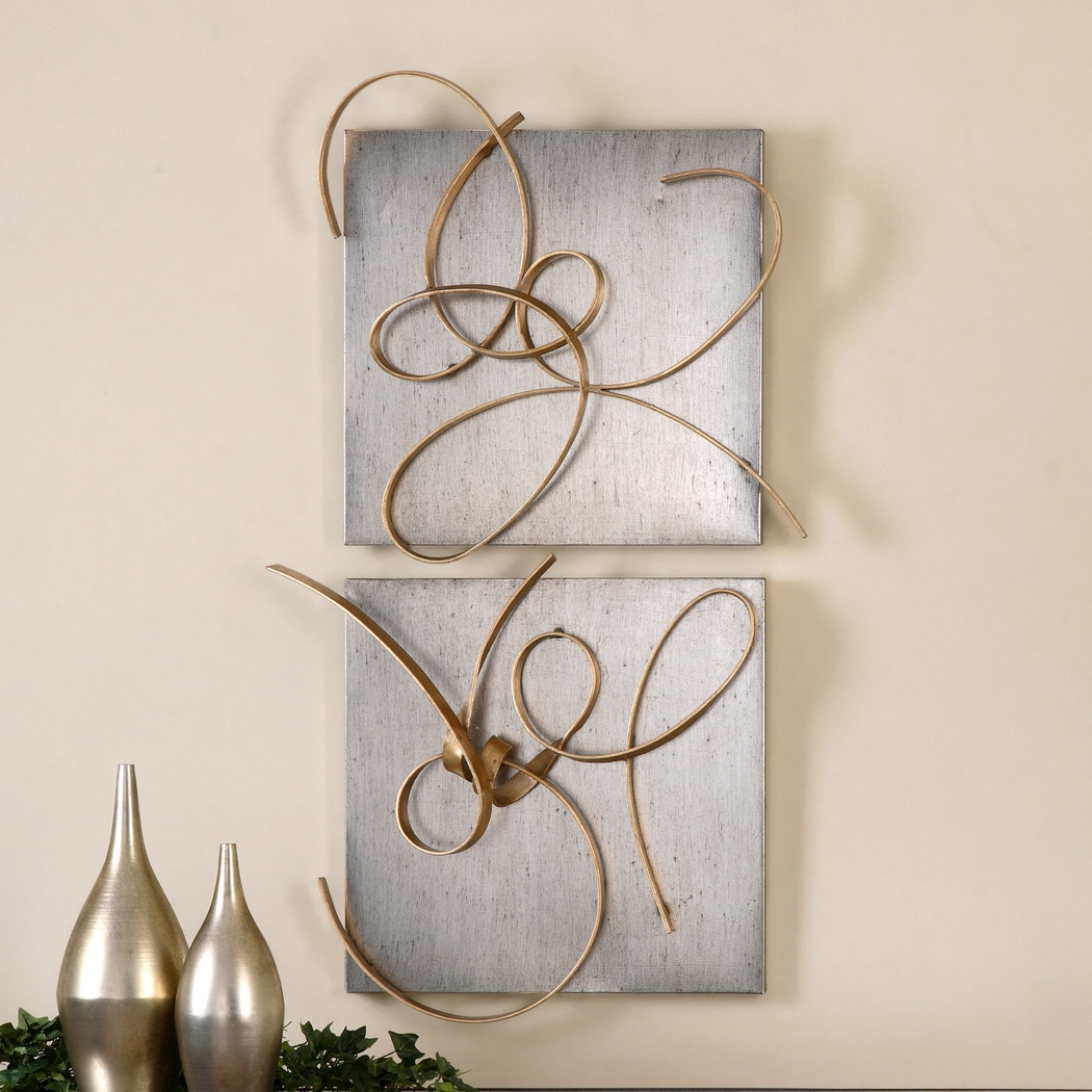 Eveliza Gold Set of 2 Wall Decor - Thumbnail - Image 2