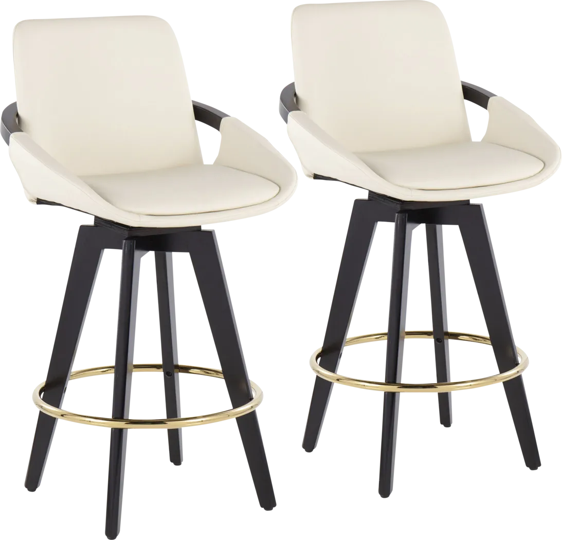 Everan I Cream Counter Height Stool, Set of 2 - Thumbnail - Image 1