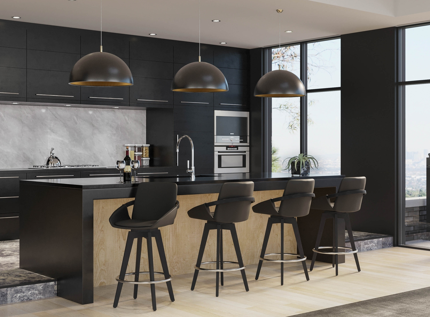 Everan II Black Counter Height Stool, Set of 2 - Thumbnail - Image 8