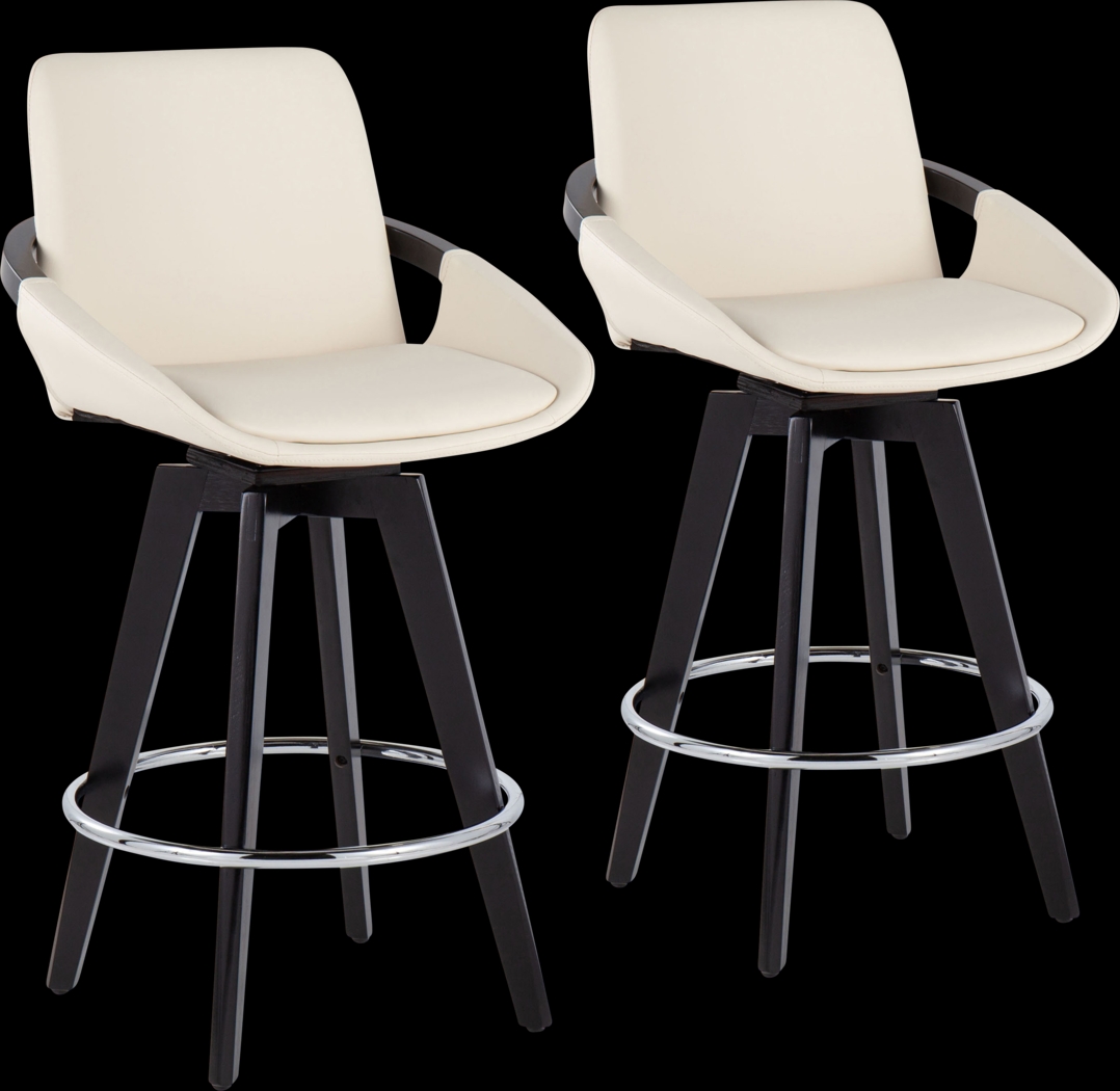 Everan II Cream Counter Height Stool, Set of 2 - Thumbnail - Image 1
