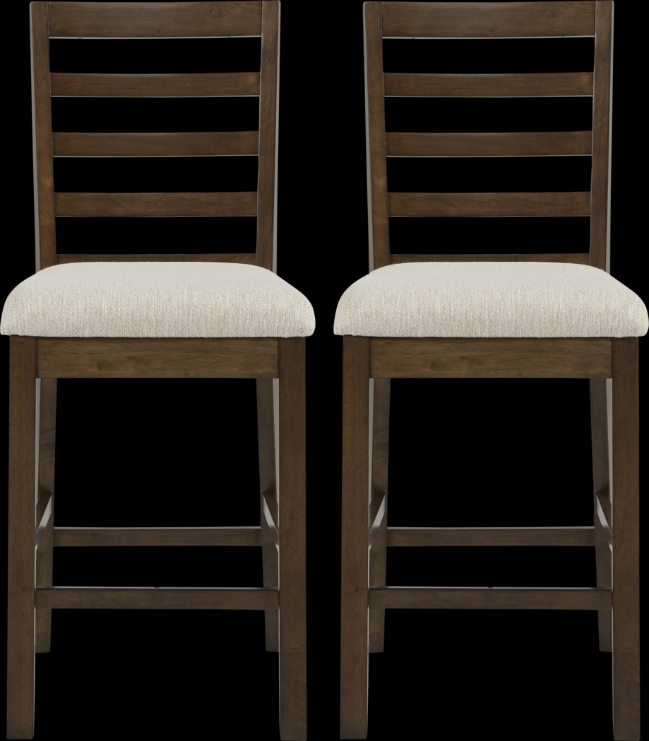 Everdeen Cottage Brown Cherry Counter Height Stool, Set of 2 - Thumbnail - Image 1